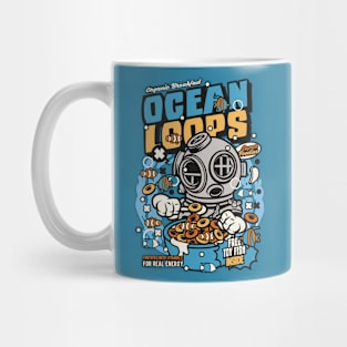 Retro Cartoon Cereal Box // Cereal Ocean Loops // Funny Vintage Breakfast Cereal Mug